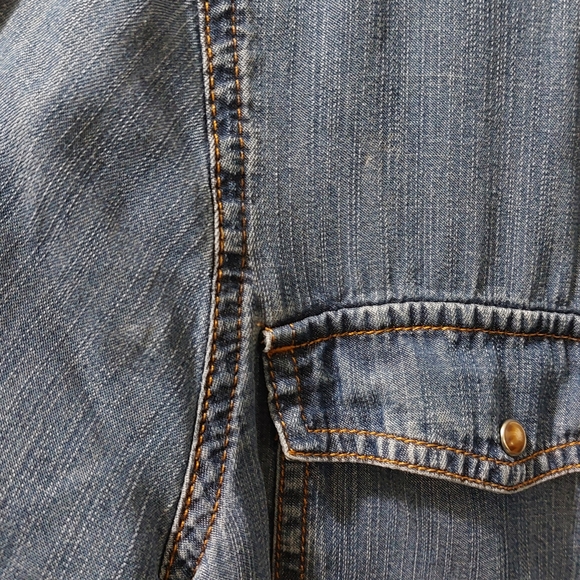 Women's Blue Cotton Lightweight Button Down Shirt Size 18 - Picture 3 of 6